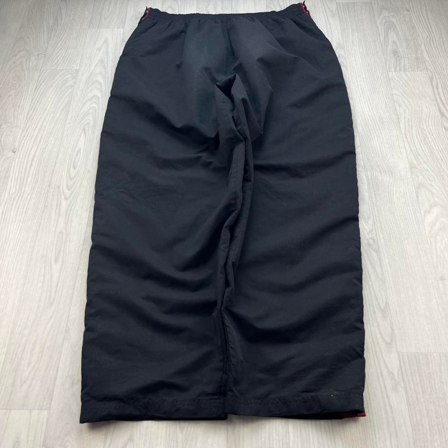 VINTAGE Y2K STARTER POPPER BAGGY TRACKSUIT BOTTOMS BLACK