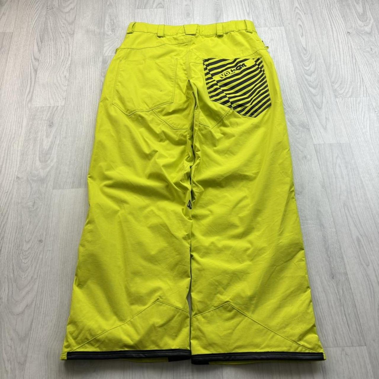 VINTAGE Y2K VOLCOM BAGGY SKI PANTS SALOPETTES YELLOW