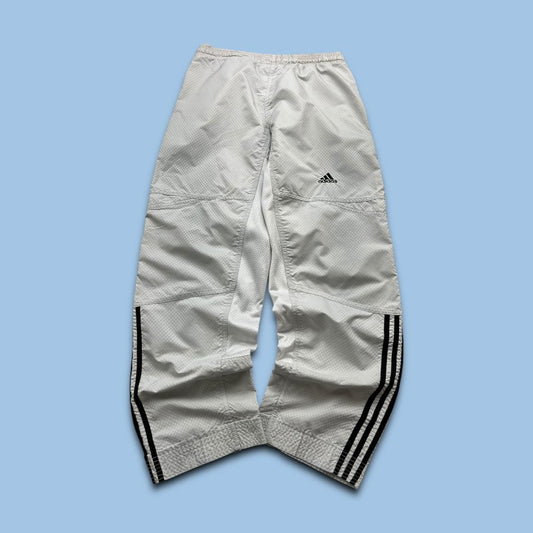VINTAGE Y2K ADIDAS BAGGY TRACKSUIT BOTTOMS WHITE