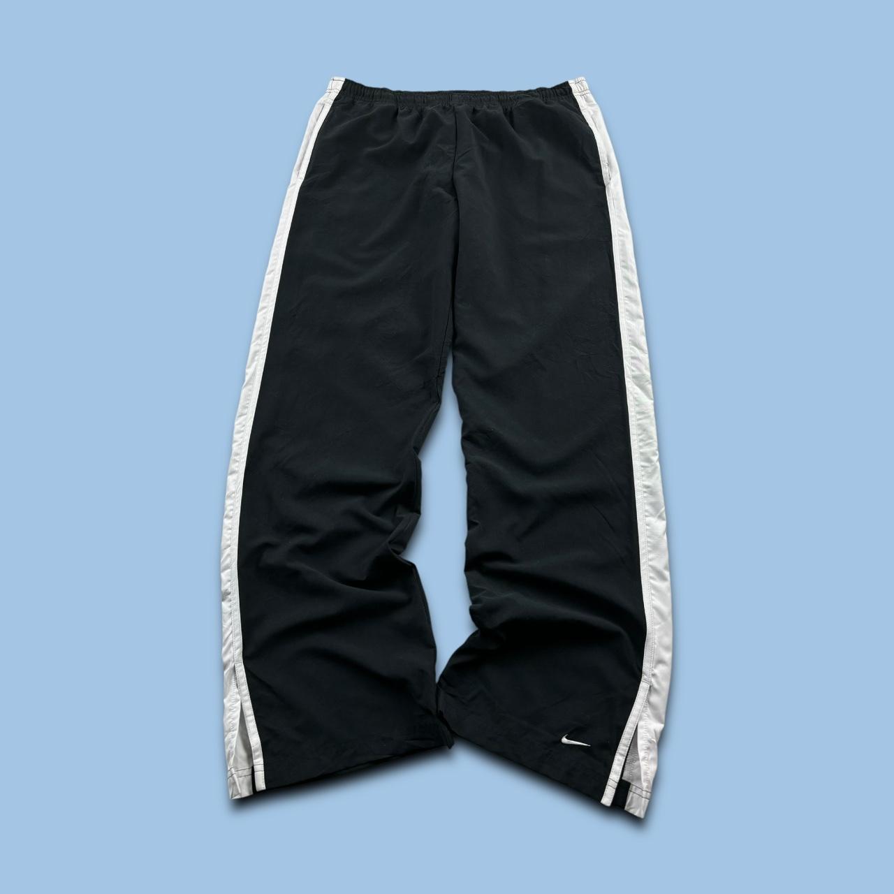 VINTAGE Y2K NIKE LOW RISE BAGGY TRACKSUIT BOTTOMS BLACK