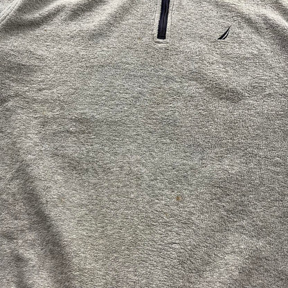 VINTAGE Y2K NAUTICA QUARTER ZIP FLEECE SWEATSHIRT GREY