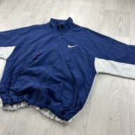 VINTAGE 90s NIKE LIGHTWEIGHT TRACK JACKET BLUE / WHITE