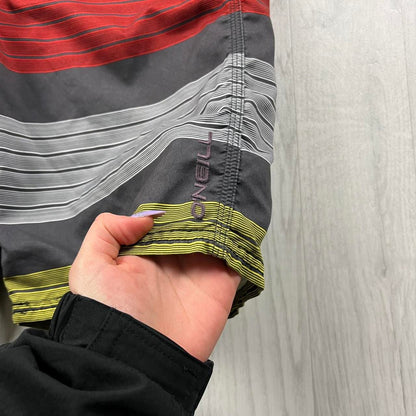 VINTAGE Y2K O’NEILL STRIPED BAGGY LOOSE BOARD SURF SHORTS MULTI