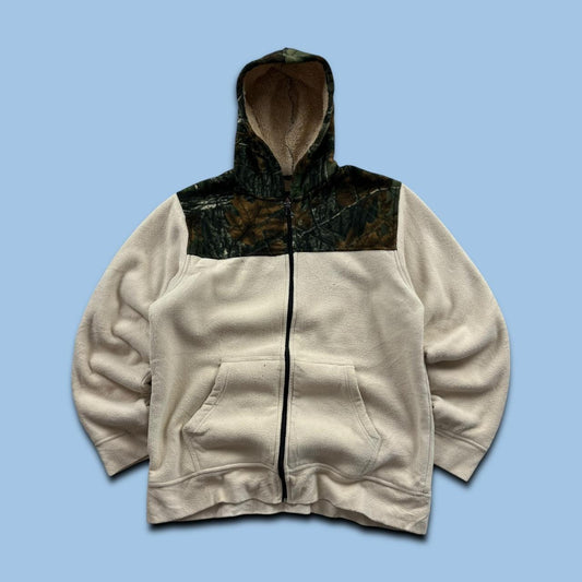 VINTAGE REALTREE ZIP UP FLEECE HOODIE CAMO CREAM