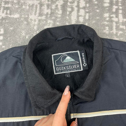 VINTAGE Y2K QUIKSILVER SURF GILET JACKET BLACK