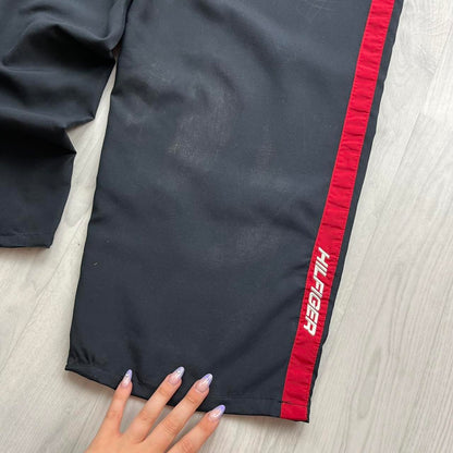 VINTAGE Y2K TOMMY HILFIGER BAGGY CARGO TRACKSUIT BOTTOMS NAVY