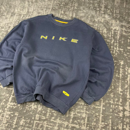 VINTAGE Y2K NIKE SPELL OUT BOXY SWEATSHIRT NAVY