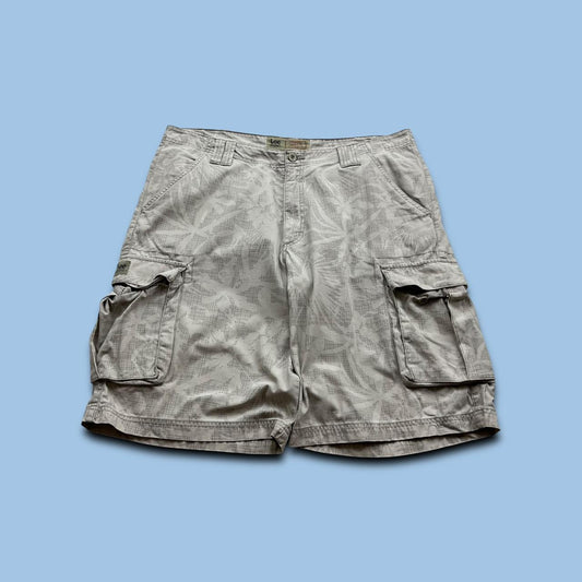 VINTAGE Y2K LEE BAGGY FLORAL PATTERN SHORTS CREAM