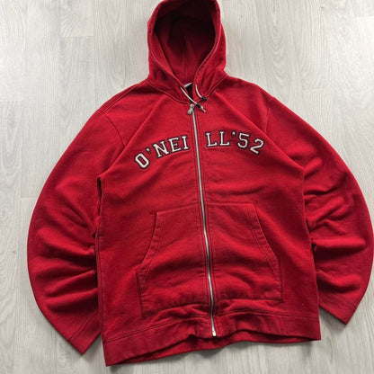 VINTAGE Y2K O’NEILL SPELL OUT ZIP HOODIE RED