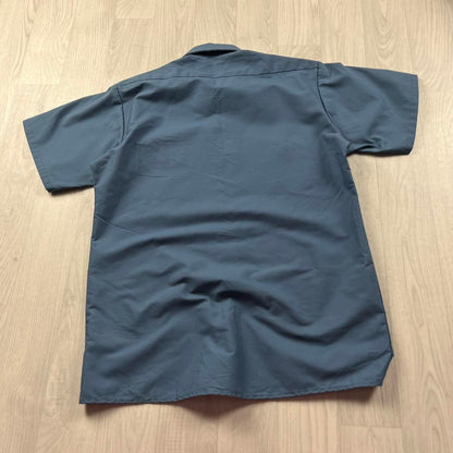 VINTAGE Y2K UTILITY SHORT SLEEVE SHIRT BLUE