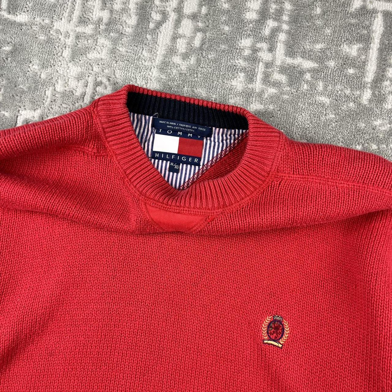 VINTAGE Y2K TOMMY HILFIGER CHUNKY ESSENTIAL KNITTED JUMPER RED