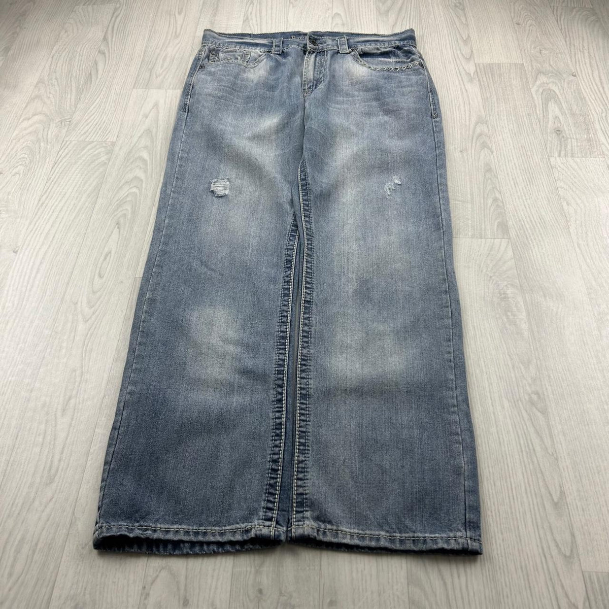 VINTAGE Y2K STRAIGHT LEG BAGGY JEANS BLUE