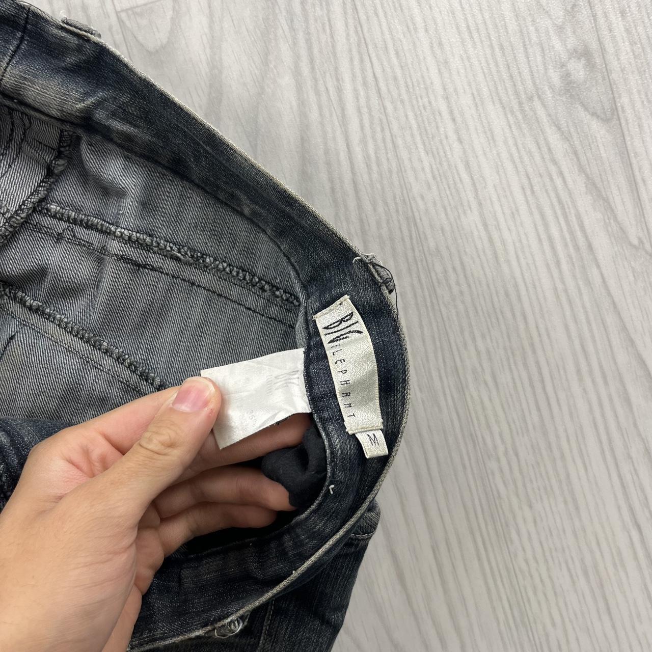 VINTAGE Y2K GRUNGE STRAIGHT LEG FADED JEANS NAVY BLUE