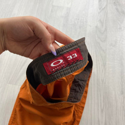 VINTAGE Y2K OAKLEY BAGGY BOARD SHORTS ORANGE