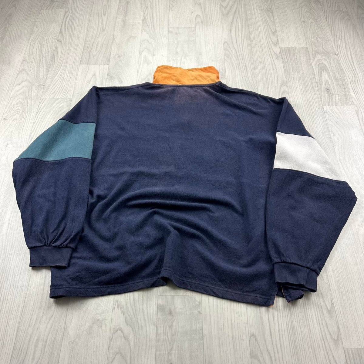 VINTAGE 90s KAPPA SPELL OUT QUARTER ZIP SWEATSHIRT NAVY