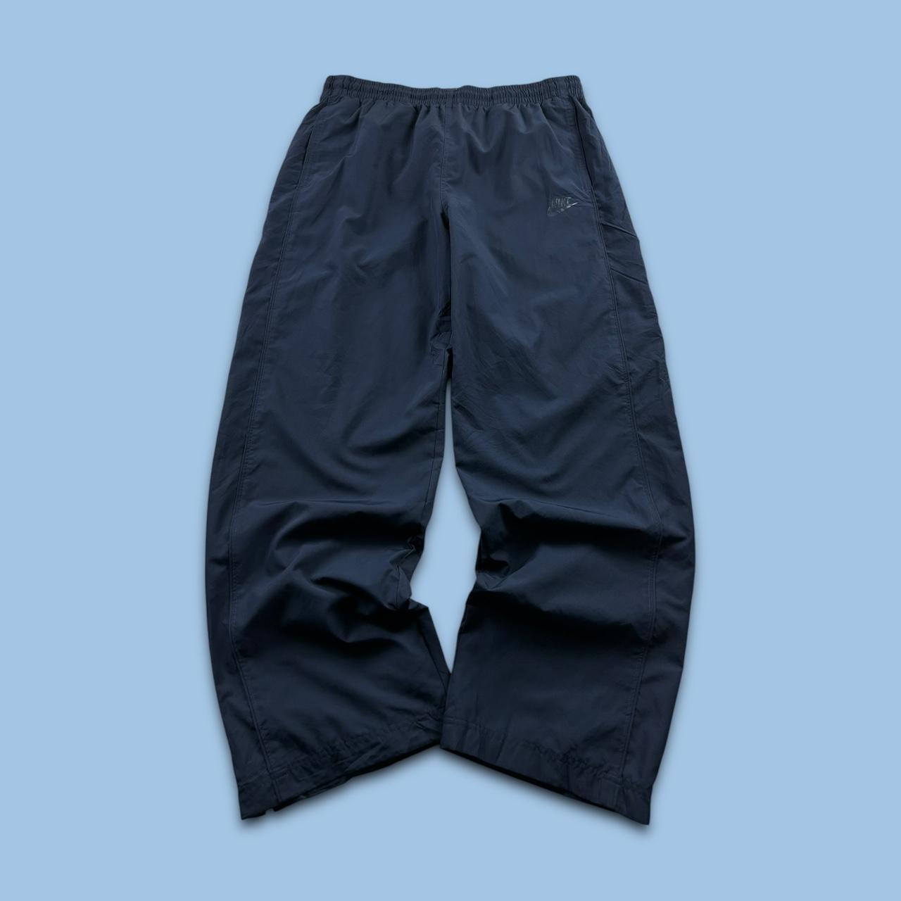 VINTAGE Y2K NIKE WIDE LEG BAGGY TRACKSUIT BOTTOMS NAVY