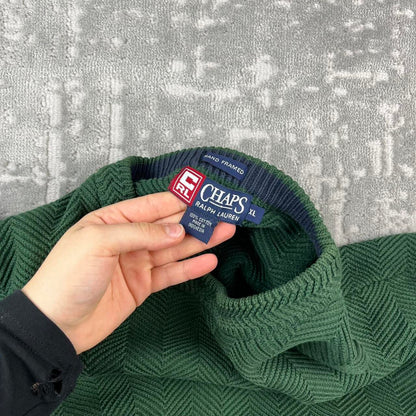 VINTAGE Y2K CHAPS CHUNKY RIBBED ESSENTIAL KNITTED JUMPER GREEN