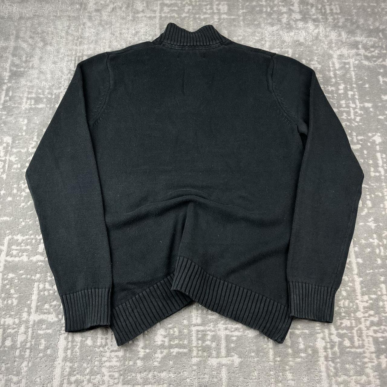 VINTAGE Y2K EDDIE BAUER CHUNKY QUARTER ZIP KNITTED JUMPER BLACK