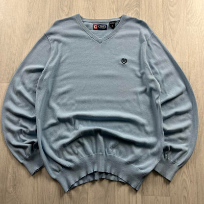 VINTAGE Y2K CHAPS KNITTED JUMPER BLUE