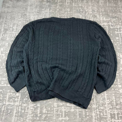 VINTAGE Y2K NAUTICA CHUNKY CABLE ESSENTIAL KNITTED JUMPER BLACK