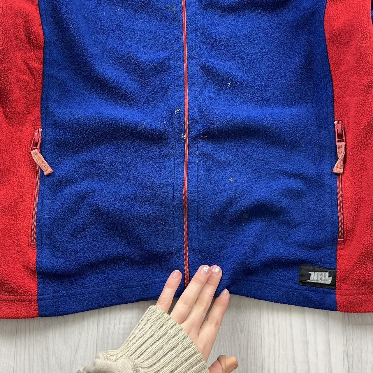 VINTAGE Y2K NHL ZIP UP TECHNICAL FLEECE BLUE RED