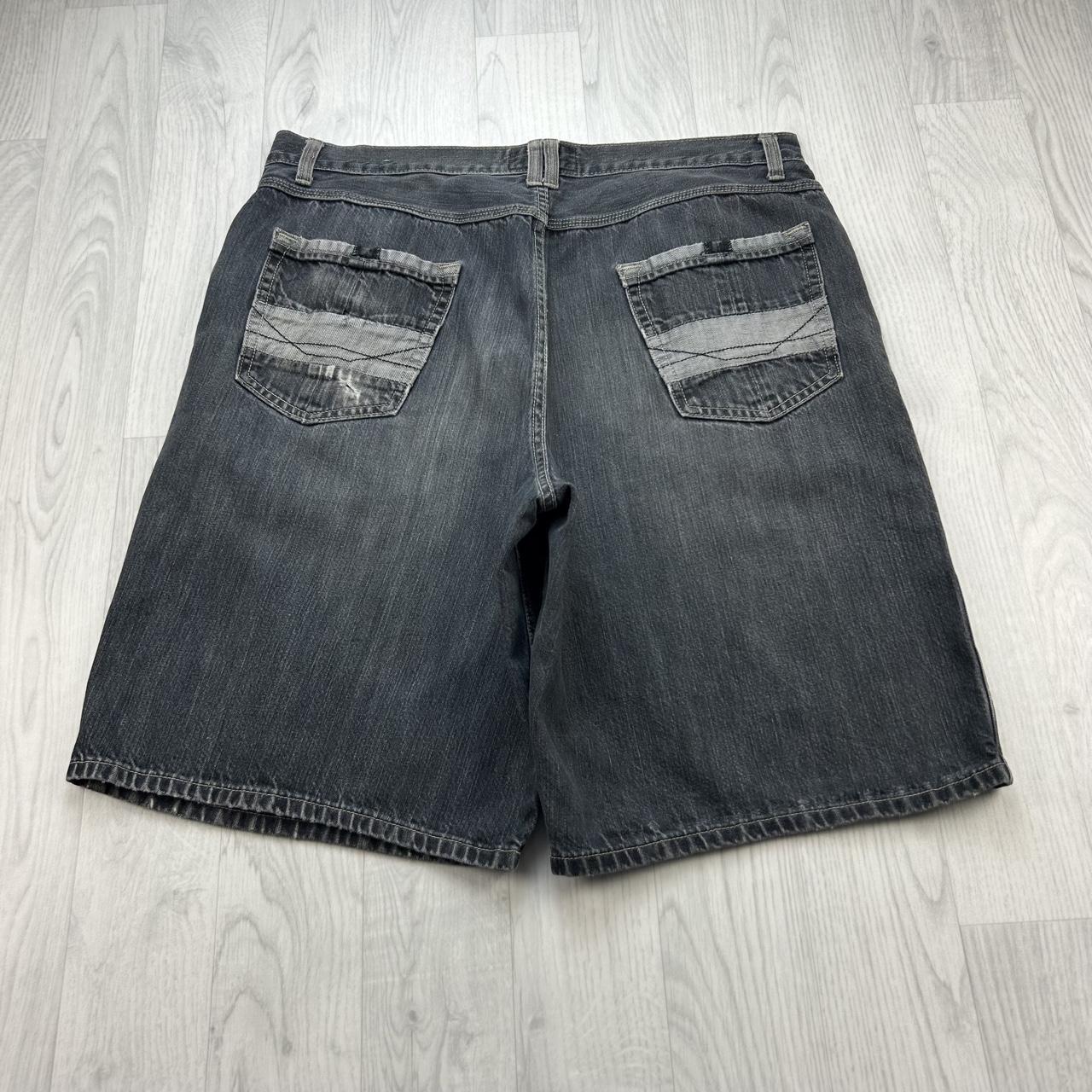 VINTAGE Y2K CSG BAGGY EMBROIDERED JORTS BLACK