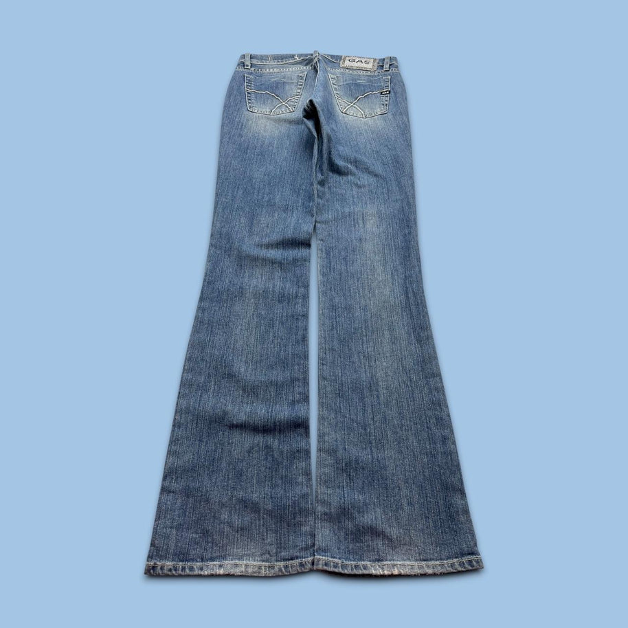 VINTAGE Y2K GAS LOW RISE SLIM BOOTCUT JEANS LIGHT BLUE