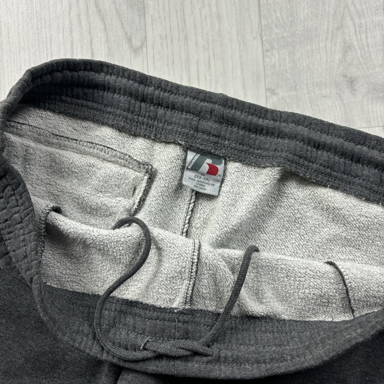 VINTAGE Y2K RUSSELL ATHLETIC BAGGY COTTON SWEATPANTS CHARCOAL GREY