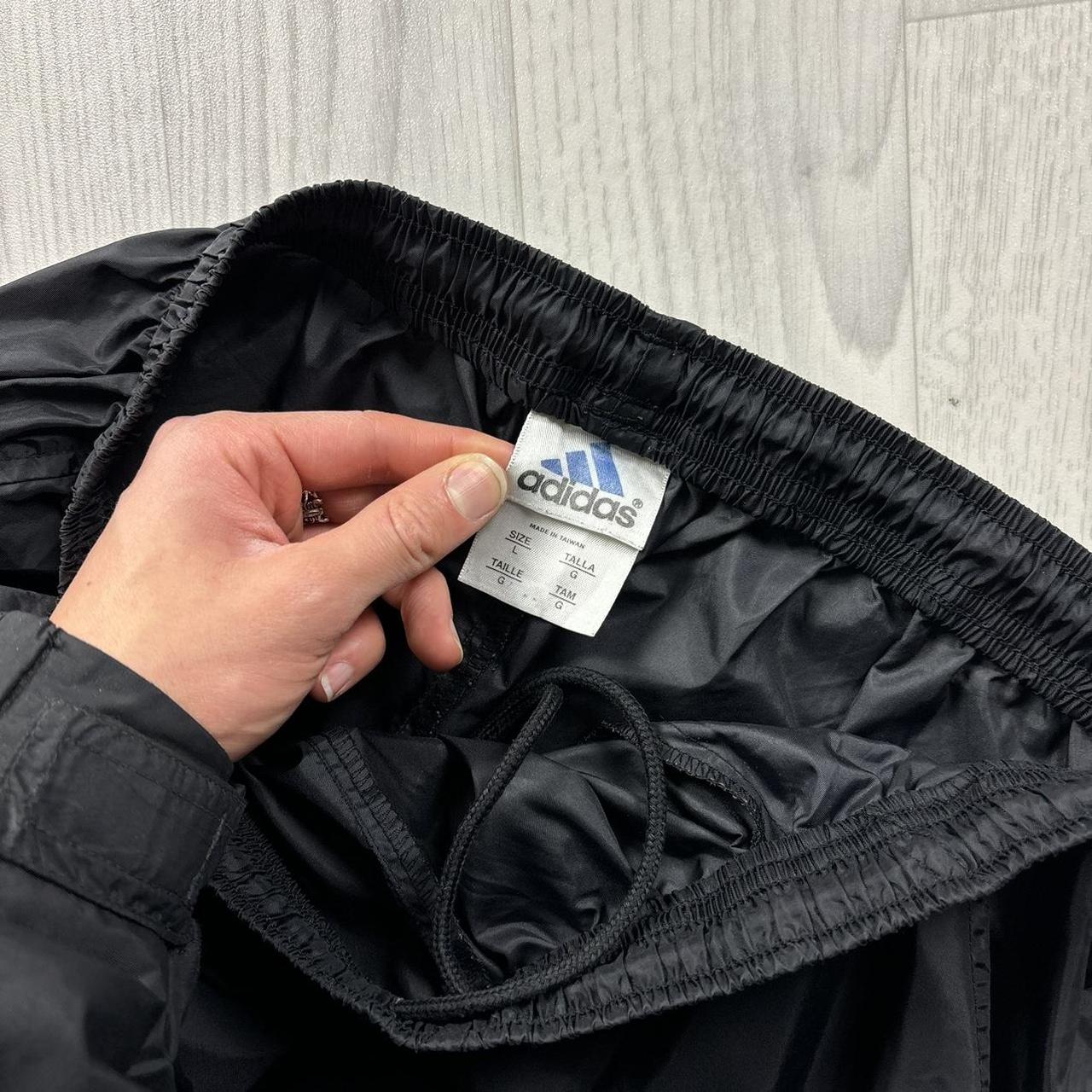 VINTAGE Y2K ADIDAS BAGGY SHELL TRACKSUIT BOTTOMS BLACK