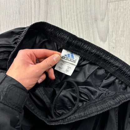VINTAGE Y2K ADIDAS BAGGY SHELL TRACKSUIT BOTTOMS BLACK