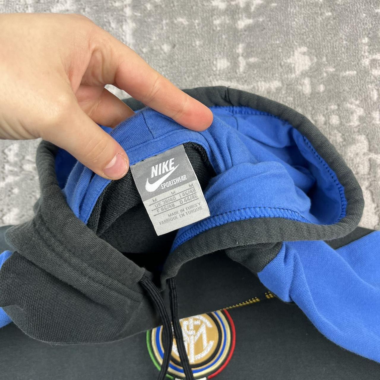 VINTAGE Y2K NIKE INTER MILAN SPELL OUT HOODIE BLACK / BLUE