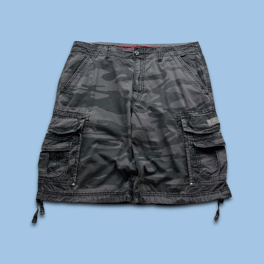 VINTAGE Y2K UNION BAY BAGGY LOOSE CAMO SHORTS BLACK