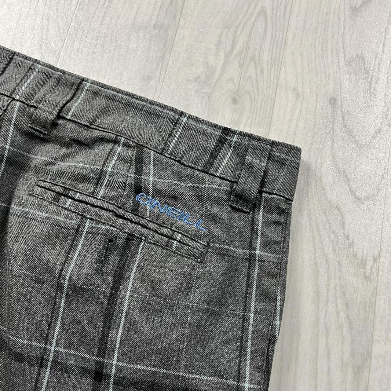 VINTAGE Y2K O’NEILL CHECKERED BAGGY LOOSE SURF SHORTS GREY
