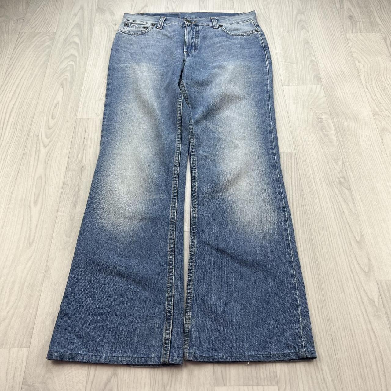 VINTAGE Y2K BENETTON LOW RISE BOOTCUT JEANS BLUE