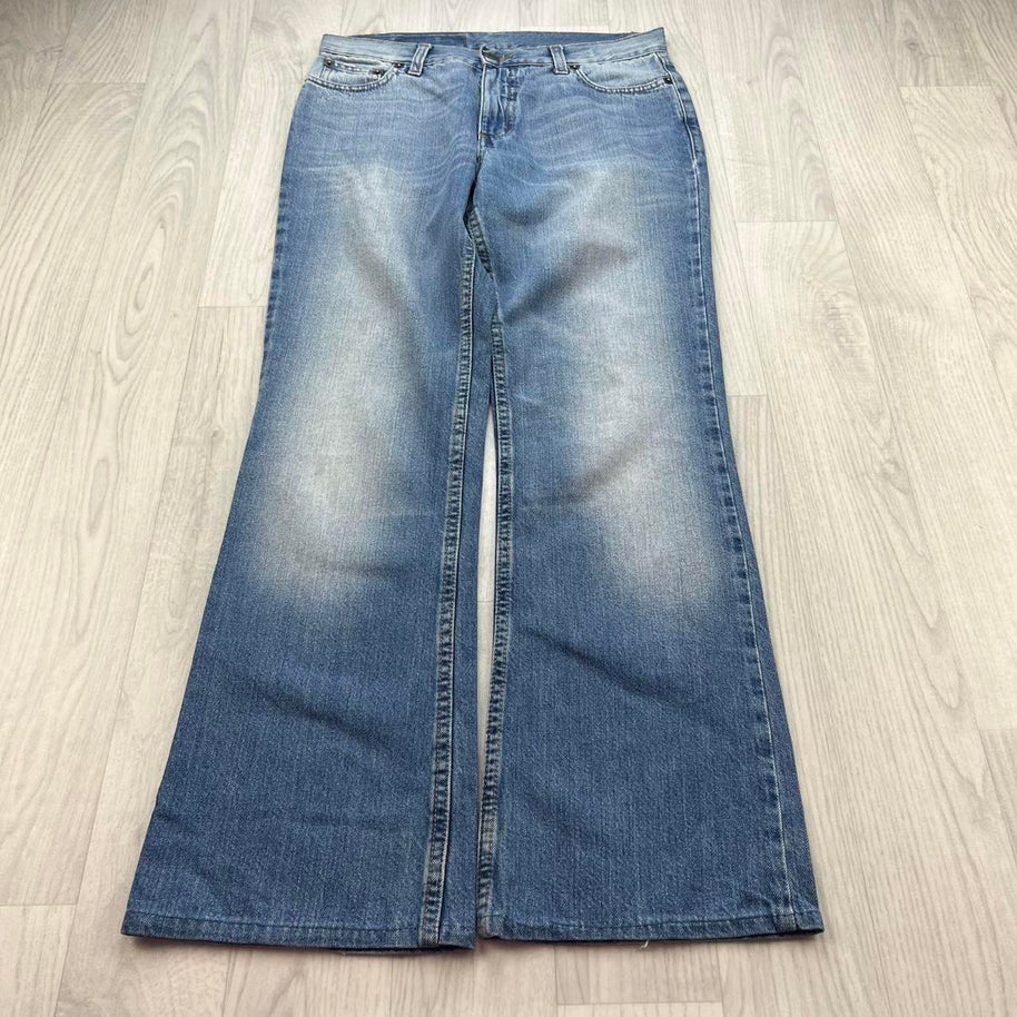 VINTAGE Y2K BENETTON LOW RISE BOOTCUT JEANS BLUE