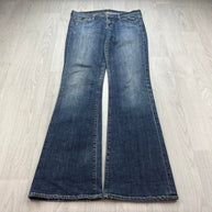 VINTAGE Y2K LOW RISE EMBROIDERED BOOTCUT FLARED JEANS BLUE