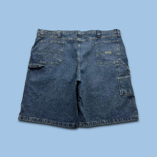 VINTAGE 00s WRANGLER BAGGY LOOSE CARPENTER JORTS BLUE