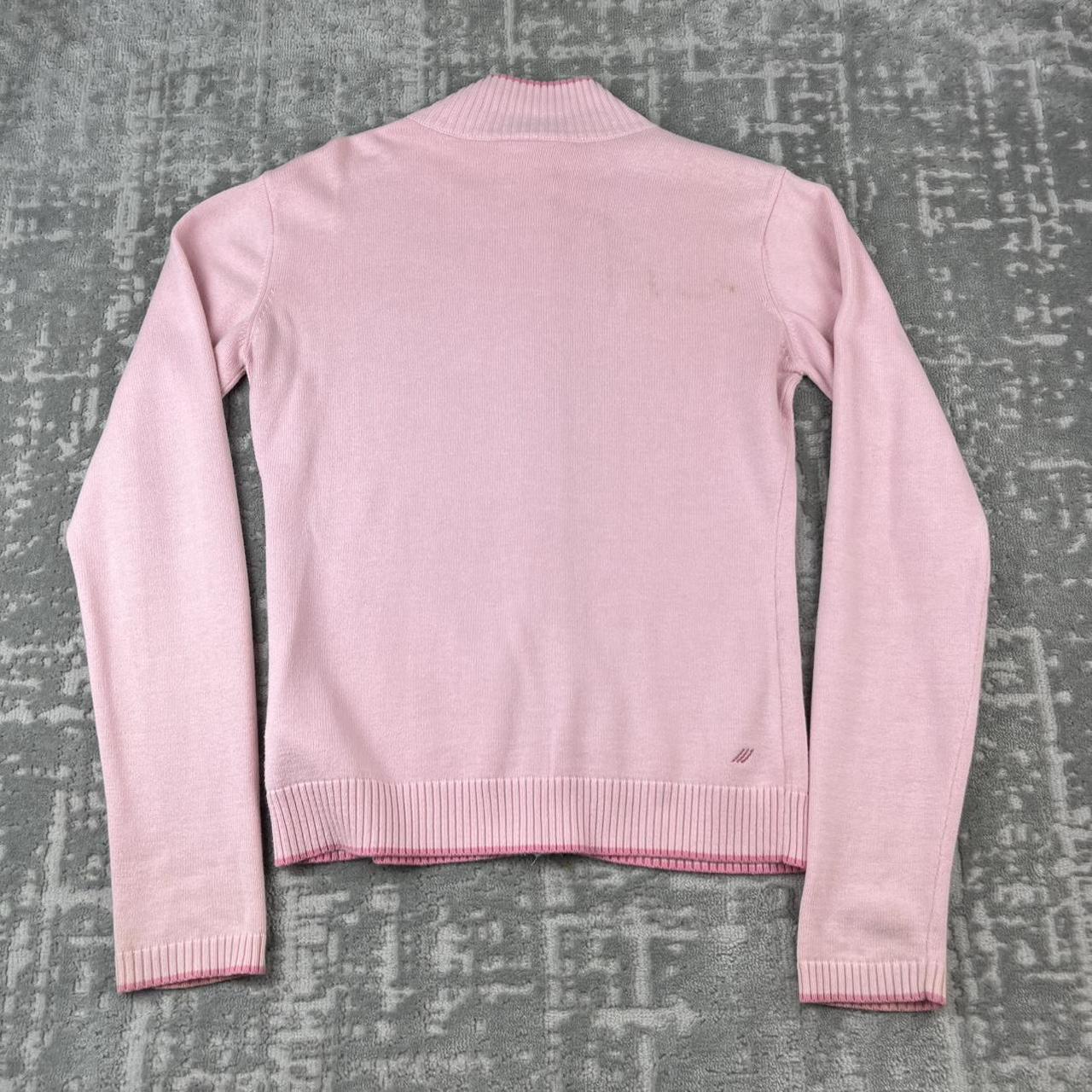 VINTAGE Y2K ADIDAS ZIP UP KNITTED JUMPER BABY PINK