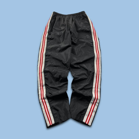VINTAGE 90s NIKE STRIPE BAGGY TRACKSUIT BOTTOMS BLACK