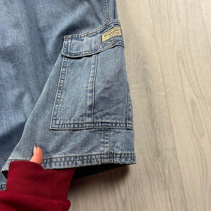 VINTAGE 00s WRANGLER BAGGY LOOSE CARGO JORTS BLUE