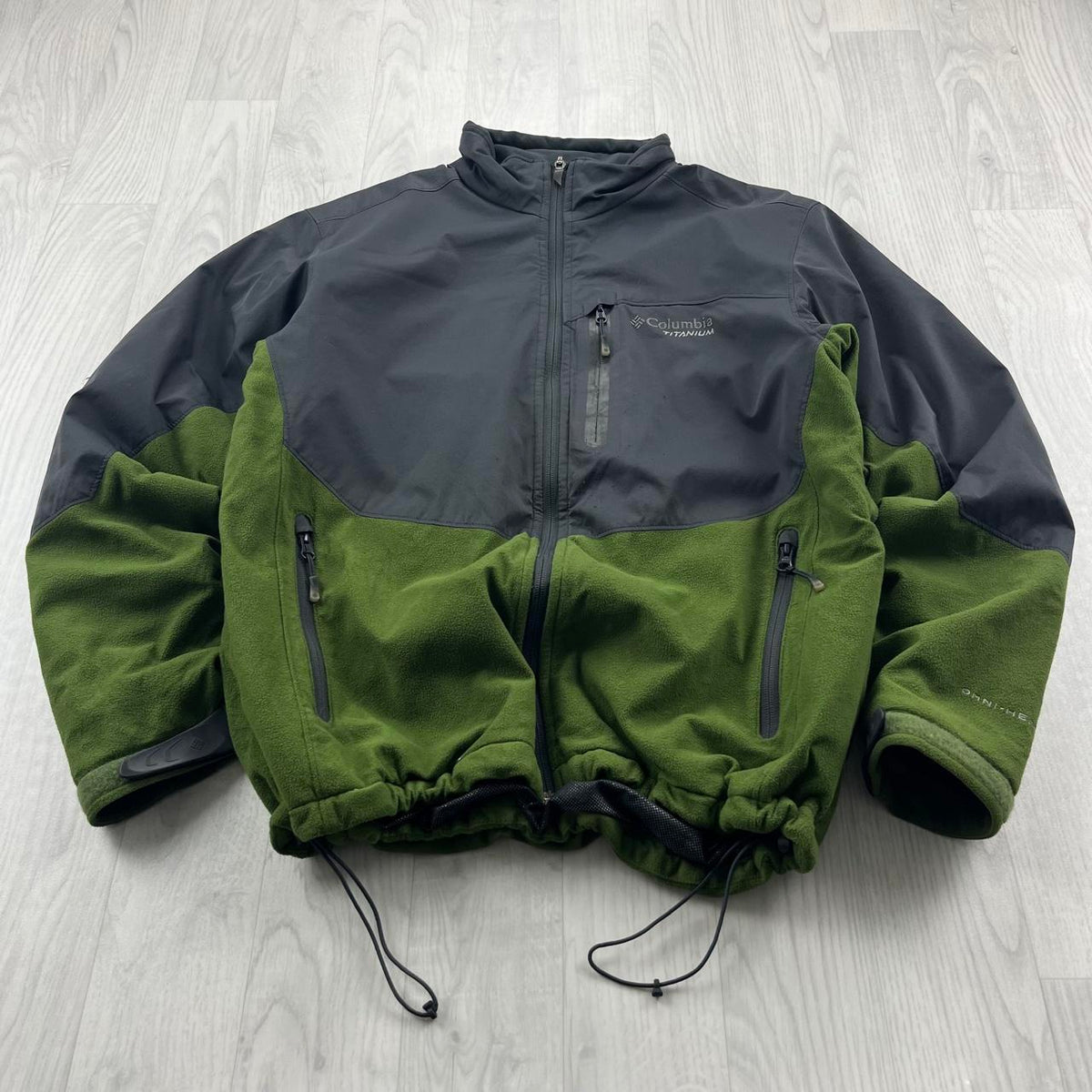 VINTAGE Y2K COLUMBIA TECHNICAL FLEECE JACKET GREY GREEN