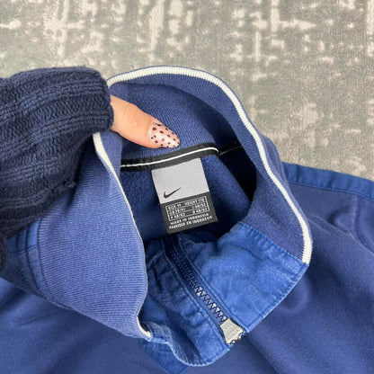 VINTAGE Y2K NIKE QUARTER ZIP TECHNICAL BOXY SWEATSHIRT BLUE