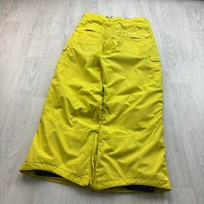 VINTAGE Y2K TRESSPASS WIDE LEG SKI PANTS SALOPETTES YELLOW