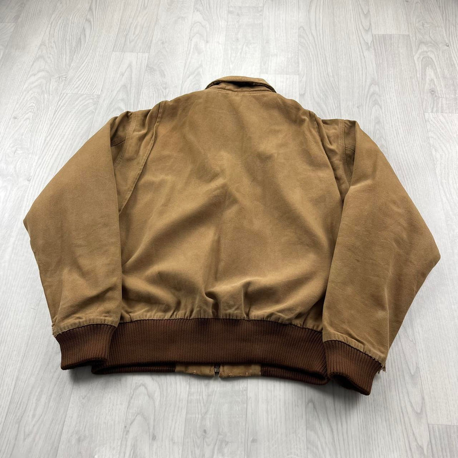 VINTAGE Y2K TRI MOUNTAIN WORKWEAR BOMBER JACKET BEIGE