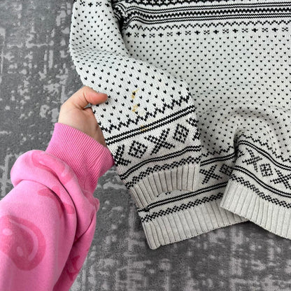 VINTAGE Y2K CHAPS CHUNKY KNITTED JUMPER WHITE