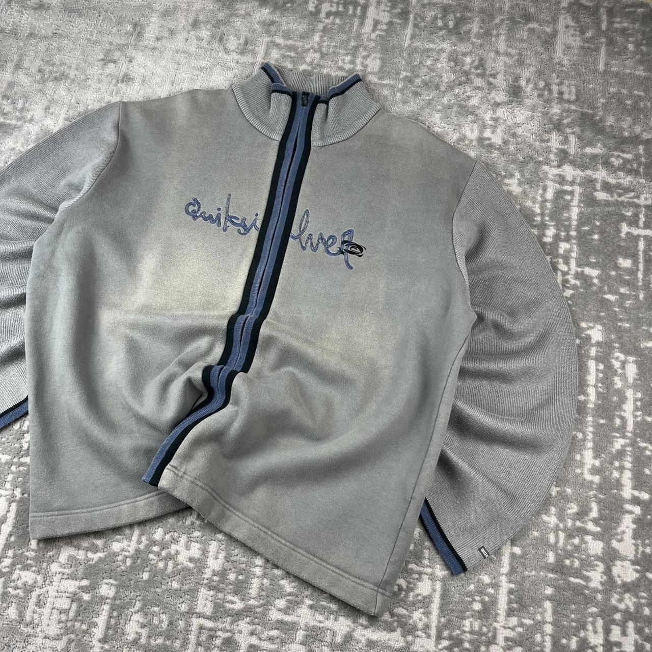 VINTAGE Y2K QUIKSILVER ZIP UP BOXY SWEATSHIRT GREY