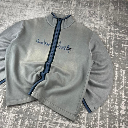VINTAGE Y2K QUIKSILVER ZIP UP BOXY SWEATSHIRT GREY
