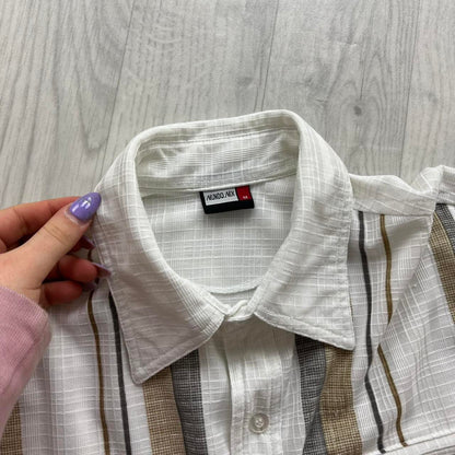 VINTAGE Y2K SHORT SLEEVE SHIRT WHITE