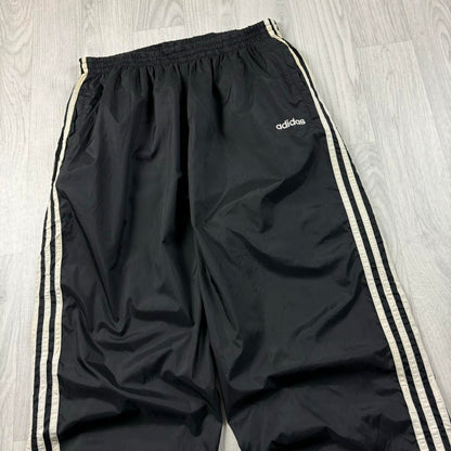 VINTAGE 90s ADIDAS BAGGY TRACKSUIT BOTTOMS BLACK