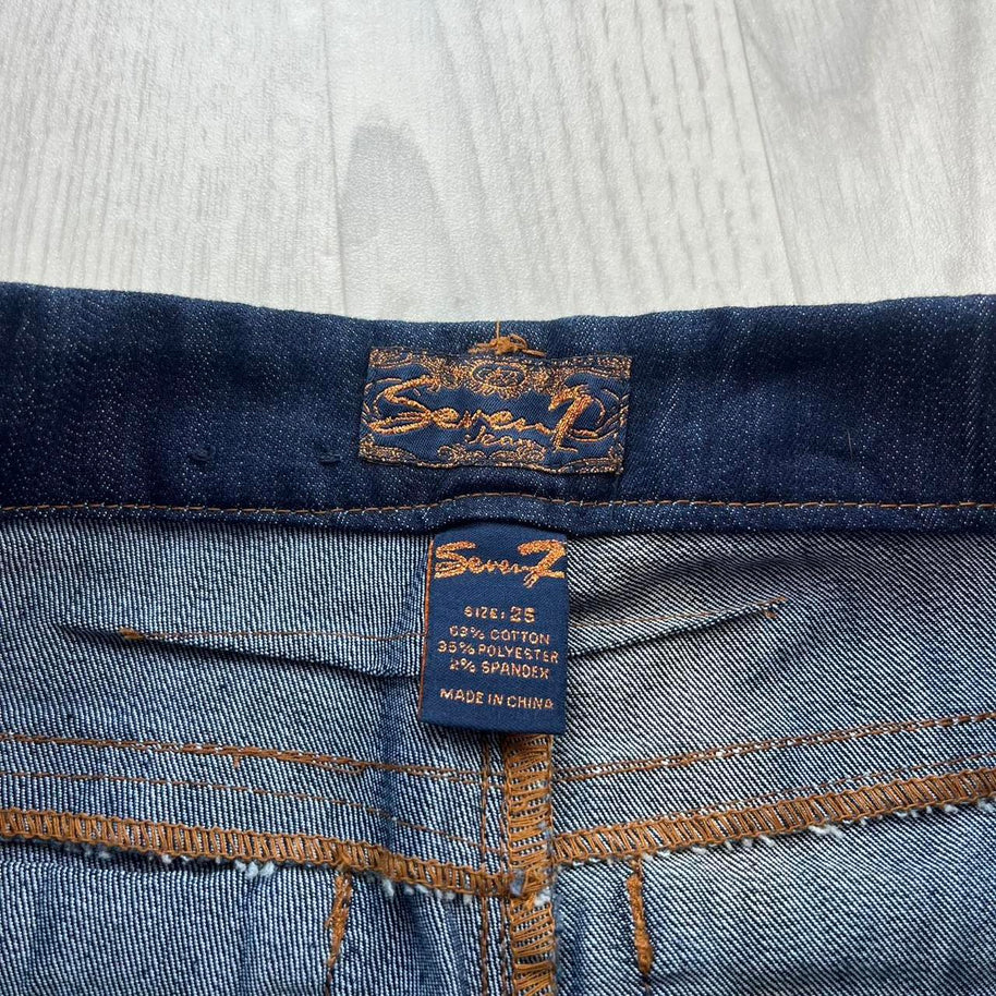 VINTAGE Y2K SEVEN7 LOW RISE FLARED JEANS NAVY